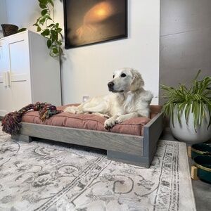 Wooden dog bed frame